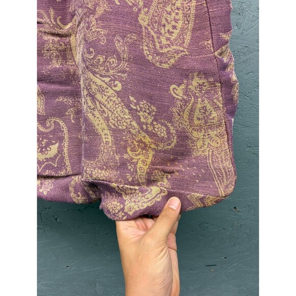 Maje Large Tote Bag Purple Paisley Print Linen Shoulder Carryall Boho Style - Picture 6 of 12